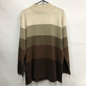 Kathy Lee collection mock neck sweater women’s XL multi color stripe